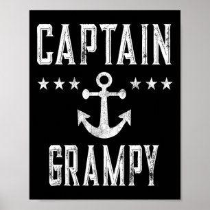Affiche Capitaine vintage Grampy - Croisière En Famille Ou