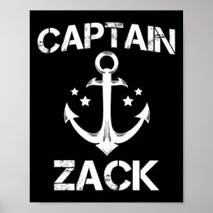 Affiche Capitaine Zack Funny Anniversaire Nom personnalisé