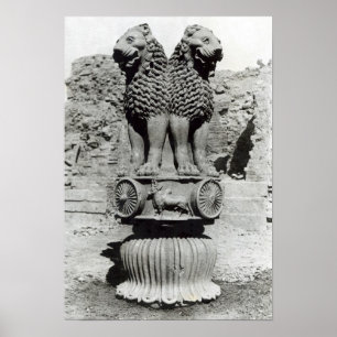 Affiche Capital de lion du pilier de l'empereur Ashoka