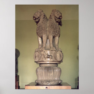 Affiche Capital de lion du pilier de l'empereur Ashoka
