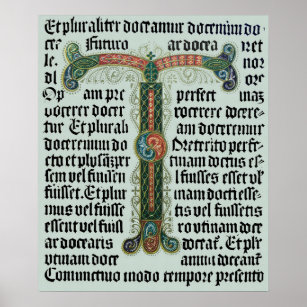 Affiche Capitale celtique avec texte du 14ème siècle