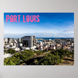 Affiche Capitale Maurice de Port Louis Skyline