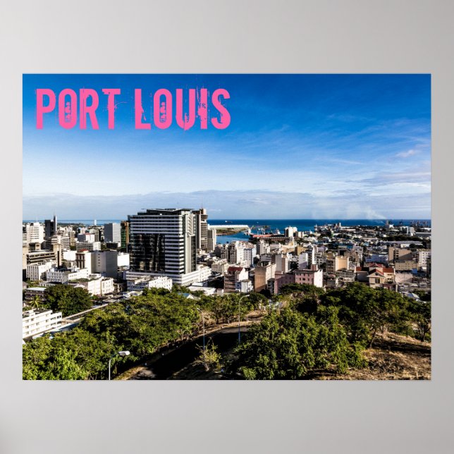 Affiche Capitale Maurice de Port Louis Skyline (Devant)