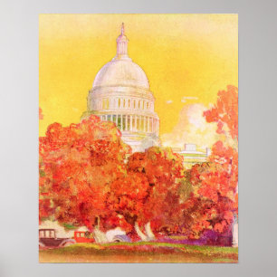 Affiche Capitol Dome en automne, par Albert Hencke
