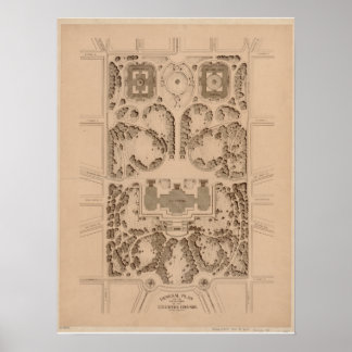 Affiche Capitol Grounds Architectural Plans (1874)