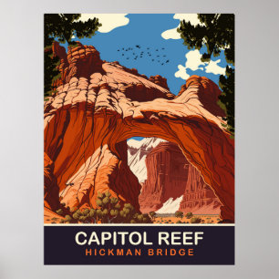 Affiche Capitol Reef, pont Hickman, Voyage