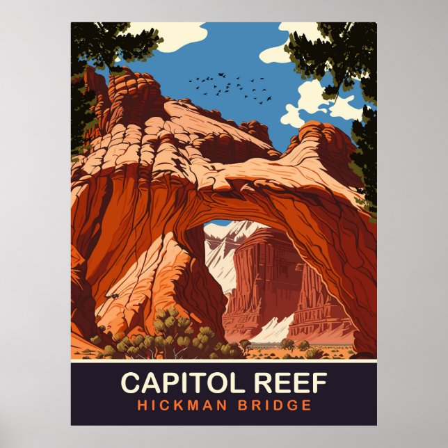 Affiche Capitol Reef, pont Hickman, Voyage (Devant)