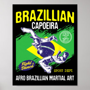 Affiche Capoeira brésilienne - Arts martiaux Lover Dance F
