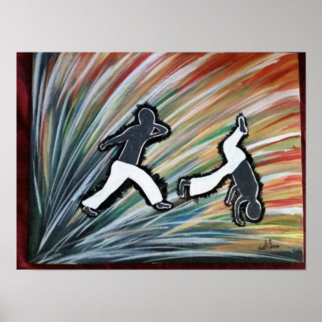 Affiche capoeira jogo mixed martial art danse ginga cadeau (Devant)