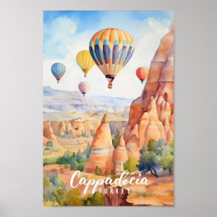 Affiche Cappadoce Turquie célèbre lieu de voyage