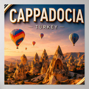 Affiche Cappadoce Turquie Vallées Anciennes Voyage Scéniqu