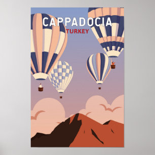 Affiche Cappadocia Turkey Retro Travel Art Vintage