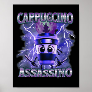 Affiche Cappuccino Ino Amateurs de café Italien Brainrot m