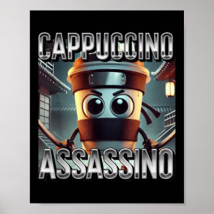 Affiche Cappuccino Ino Amateurs de café Italien Brainrot m