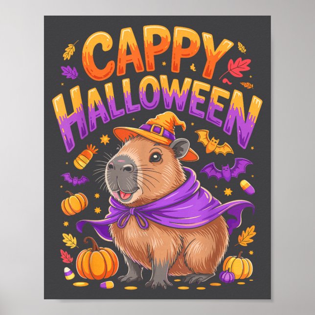 Affiche Cappy Halloween Capybara Witch  (Devant)