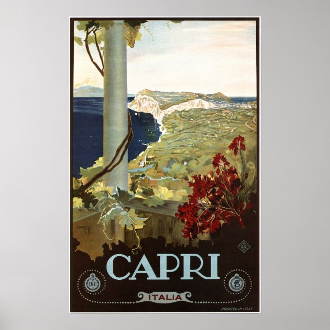 Affiche CAPRI ITALIA Travel Publicité Vintage Italienne (Devant)