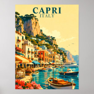 Affiche Capri Italie Marina Grande Port Souvenir