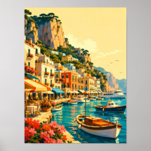 Affiche Capri Italie Marina Grande Port Souvenir