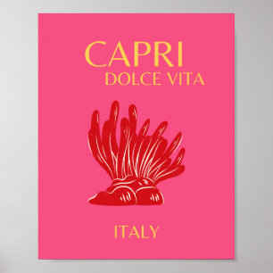 Affiche Capri, Italie, rose