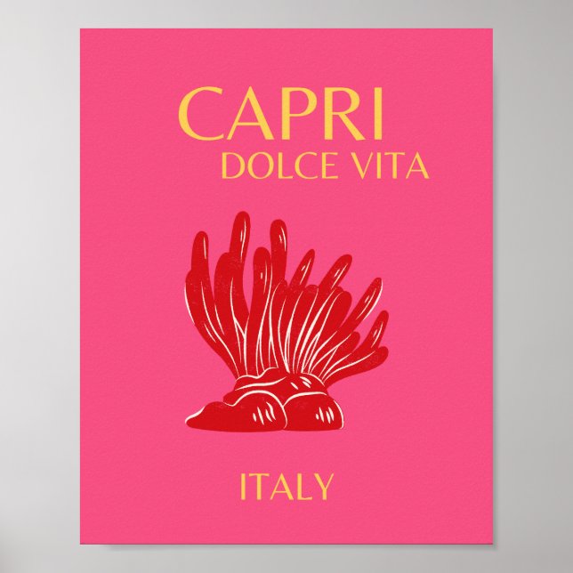 Affiche Capri, Italie, rose (Devant)