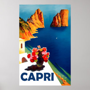 Affiche Capri, Italie. Vintage