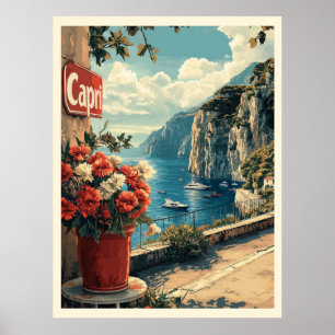 Affiche Capri, Italie Vintage
