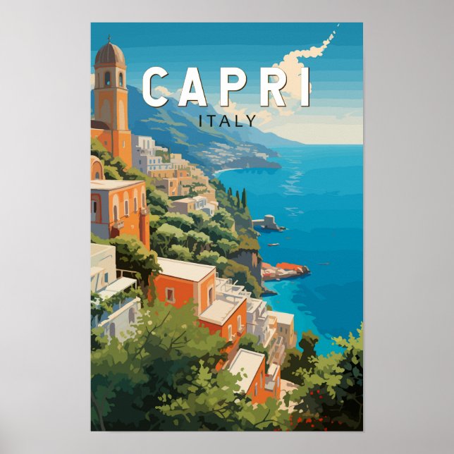 Affiche Capri Italie Voyage Art Vintage (Devant)