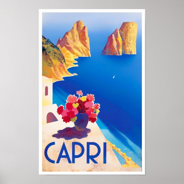 Affiche Capri Italie voyage millésime (Devant)