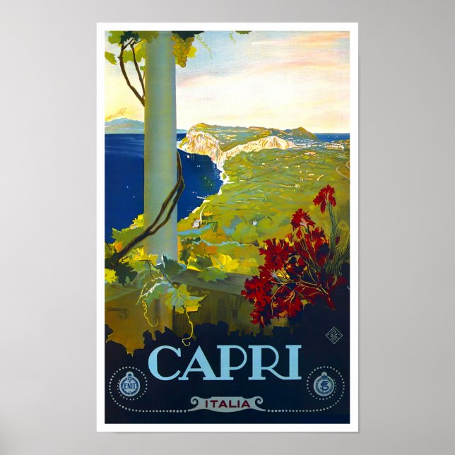 Affiche Capri Italie voyage millésime (Devant)