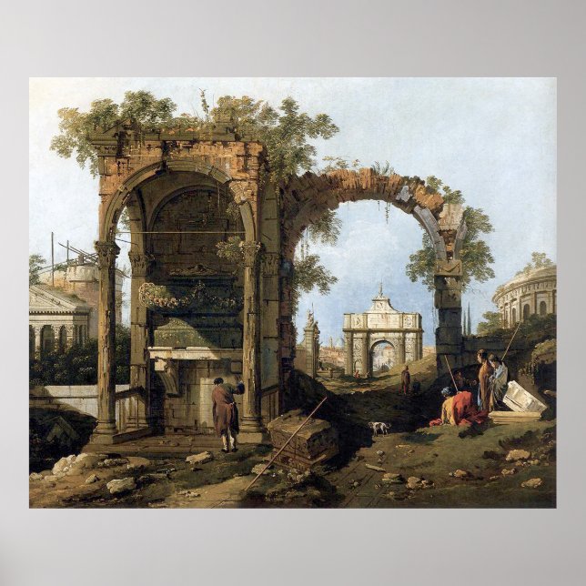 Affiche Capriccio avec ruines et bâtiments classiques (Devant)