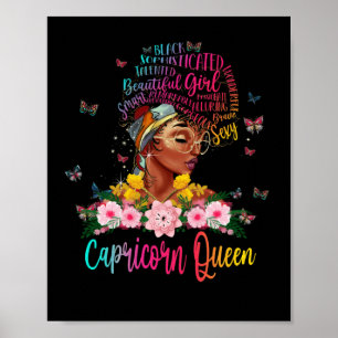 Affiche Capricorn Queen Black Women Persistant Beautiful