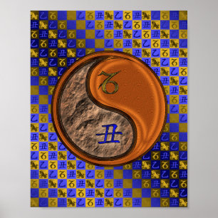 Affiche Capricorne & Bois Ox
