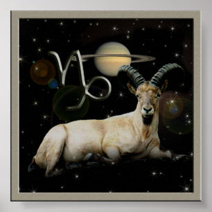 Affiche Capricorne Bouche Saturne Imprimer