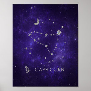 Affiche Capricorne de violet zodiaque Horoscope astrolog