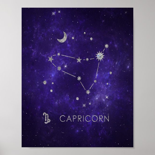Affiche Capricorne de violet zodiaque | Horoscope astrolog (Devant)