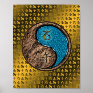 Affiche Capricorne et Cheval de l'eau