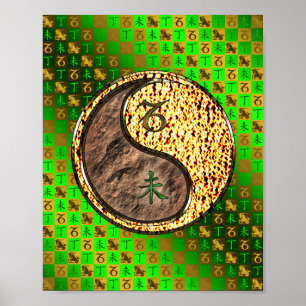 Affiche Capricorne et chèvre de feu