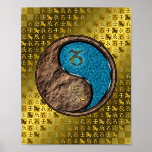 Affiche Capricorne et Dragon d'eau