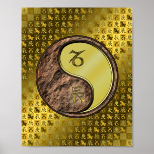 Affiche Capricorne et Dragon Métal