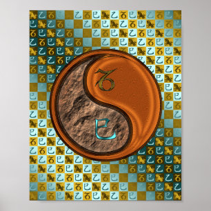 Affiche Capricorne et Serpent à bois