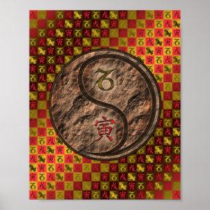 Affiche Capricorne et Tigre de la Terre