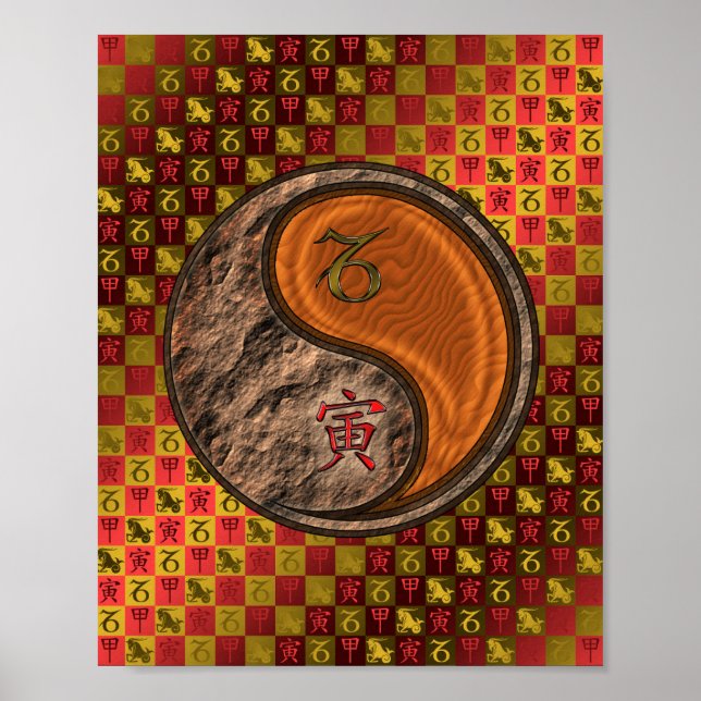 Affiche Capricorne et Tigre en bois (Devant)