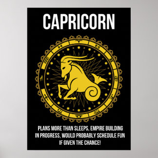 Affiche Capricorne - Horoscope, Funny Zodiac Signal Humour