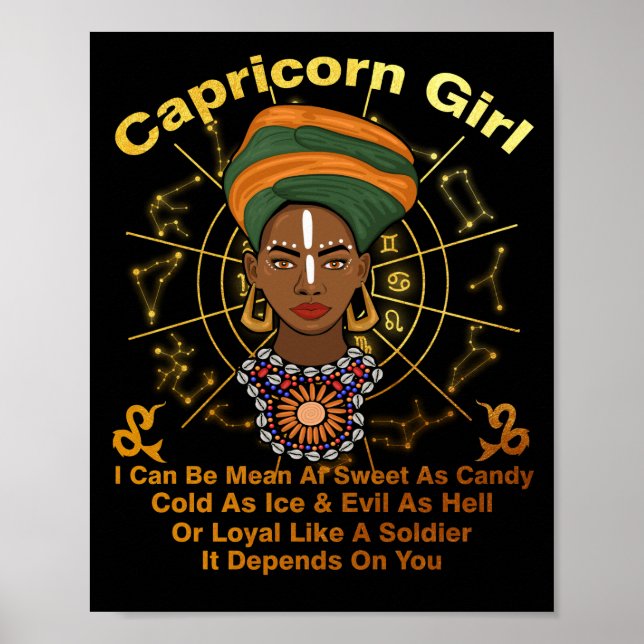 Affiche Capricorne Queen Sweet Candy Anniversaire Femmes n (Devant)