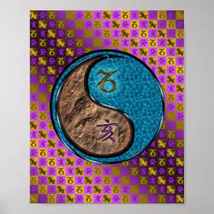 Affiche Capricorne & Water Boar