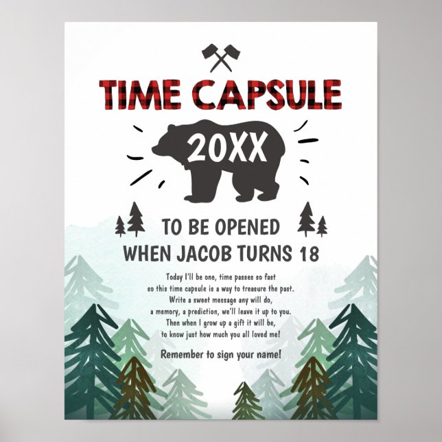 Affiche Capsule de temps Lumberjack Trees Wild One (Devant)