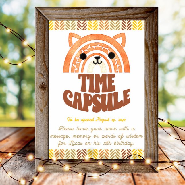 Affiche Capsule Temporel 4x6 Anniversaire Boho Renard de l (Créateur téléchargé)