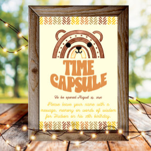 Affiche Capsule Temporel 4x6 Anniversaire de Boho Woodland
