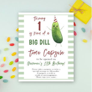 Affiche Capsule Temporel Concombre Aquarelle 1er anniversa