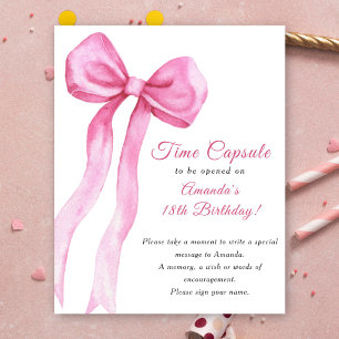 Affiche Capsule temporel d'anniversaire de 1 an avec un nœ